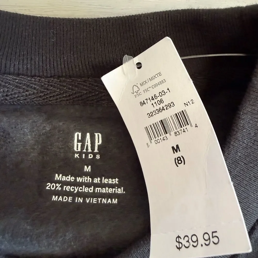 GAP Kids Rhinestone Sweatshirt Black Medium NWT